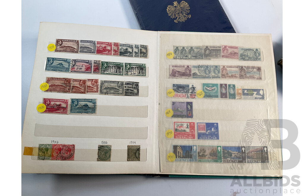 Four Albums of International Mint and Cancelled Stamps Including Switzerland Examples Spanning 1908 to 1980's, Gibraltar, St Vincent, Vietnam, Poland