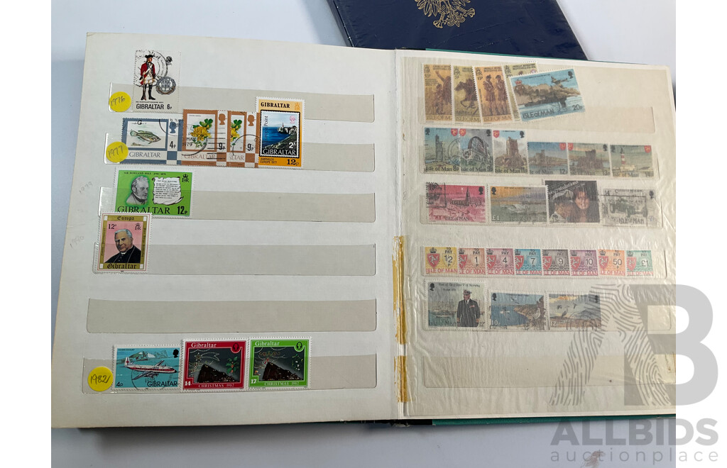 Four Albums of International Mint and Cancelled Stamps Including Switzerland Examples Spanning 1908 to 1980's, Gibraltar, St Vincent, Vietnam, Poland