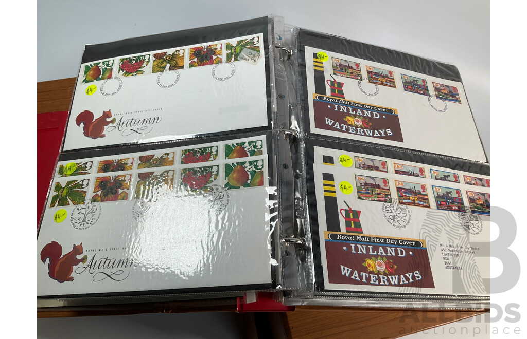 Albums of United Kingdom First Day Covers, 1991, 1992 Collector Packs, Penny Black Anniversary Set, Definitive Sets and More