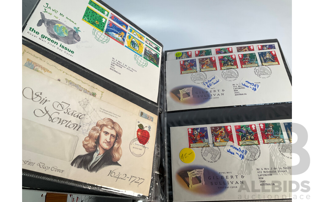 Albums of United Kingdom First Day Covers, 1991, 1992 Collector Packs, Penny Black Anniversary Set, Definitive Sets and More