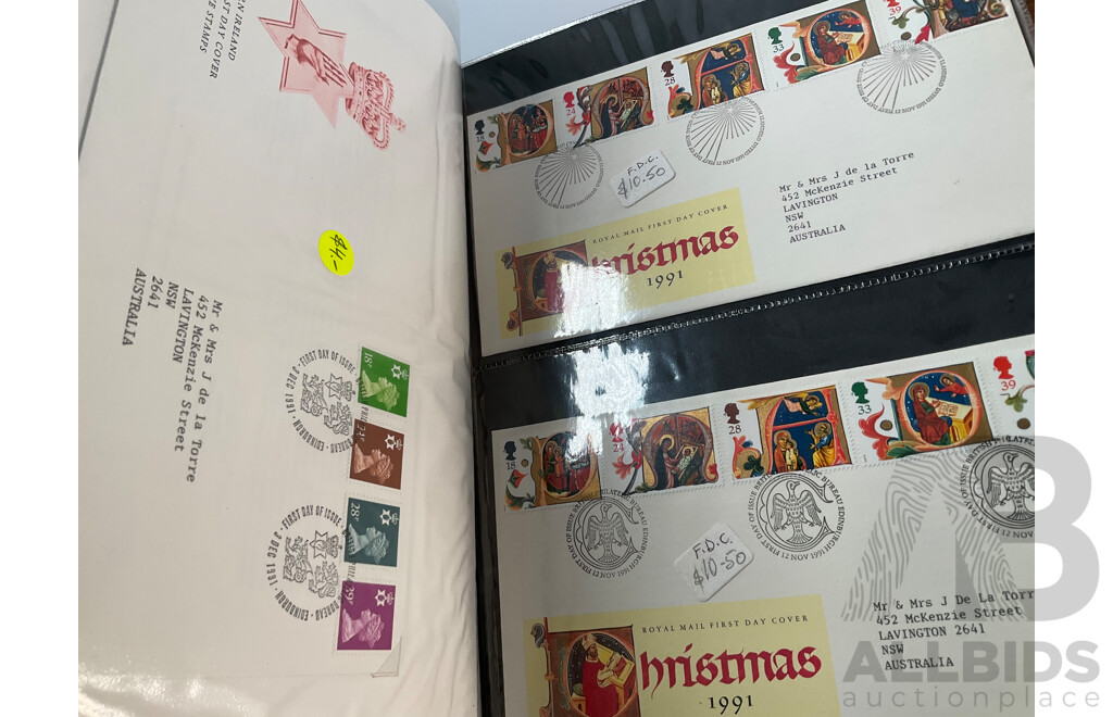 Albums of United Kingdom First Day Covers, 1991, 1992 Collector Packs, Penny Black Anniversary Set, Definitive Sets and More
