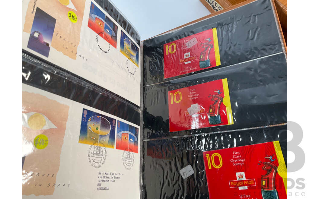 Albums of United Kingdom First Day Covers, 1991, 1992 Collector Packs, Penny Black Anniversary Set, Definitive Sets and More