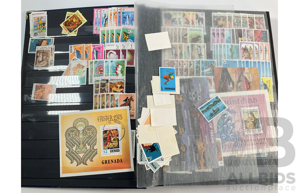 Albums of Commonwealth Mint and Cancelled Stamps Including Anguilla, Falkland Islands, Cayman Islands, Cyprus, Dominica, Kenya, Zambia, Uganda, Solomon Islands, Jamaica, Tanzania, Grenada