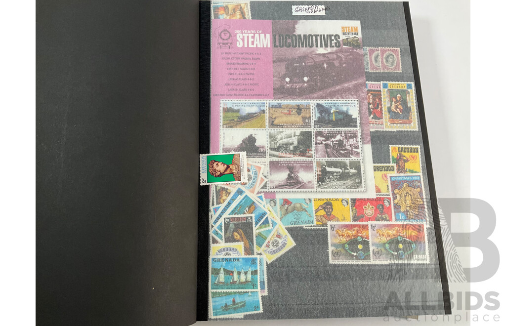 Albums of Commonwealth Mint and Cancelled Stamps Including Anguilla, Falkland Islands, Cayman Islands, Cyprus, Dominica, Kenya, Zambia, Uganda, Solomon Islands, Jamaica, Tanzania, Grenada