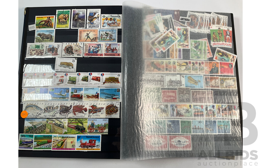 Albums of Commonwealth Mint and Cancelled Stamps Including Anguilla, Falkland Islands, Cayman Islands, Cyprus, Dominica, Kenya, Zambia, Uganda, Solomon Islands, Jamaica, Tanzania, Grenada