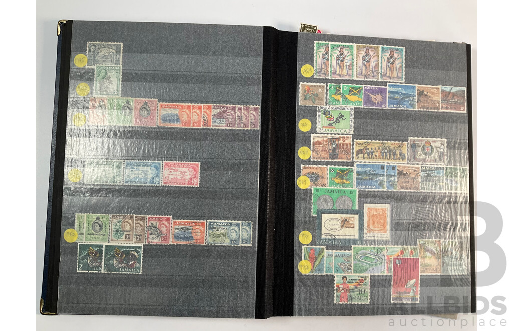 Albums of Commonwealth Mint and Cancelled Stamps Including Anguilla, Falkland Islands, Cayman Islands, Cyprus, Dominica, Kenya, Zambia, Uganda, Solomon Islands, Jamaica, Tanzania, Grenada