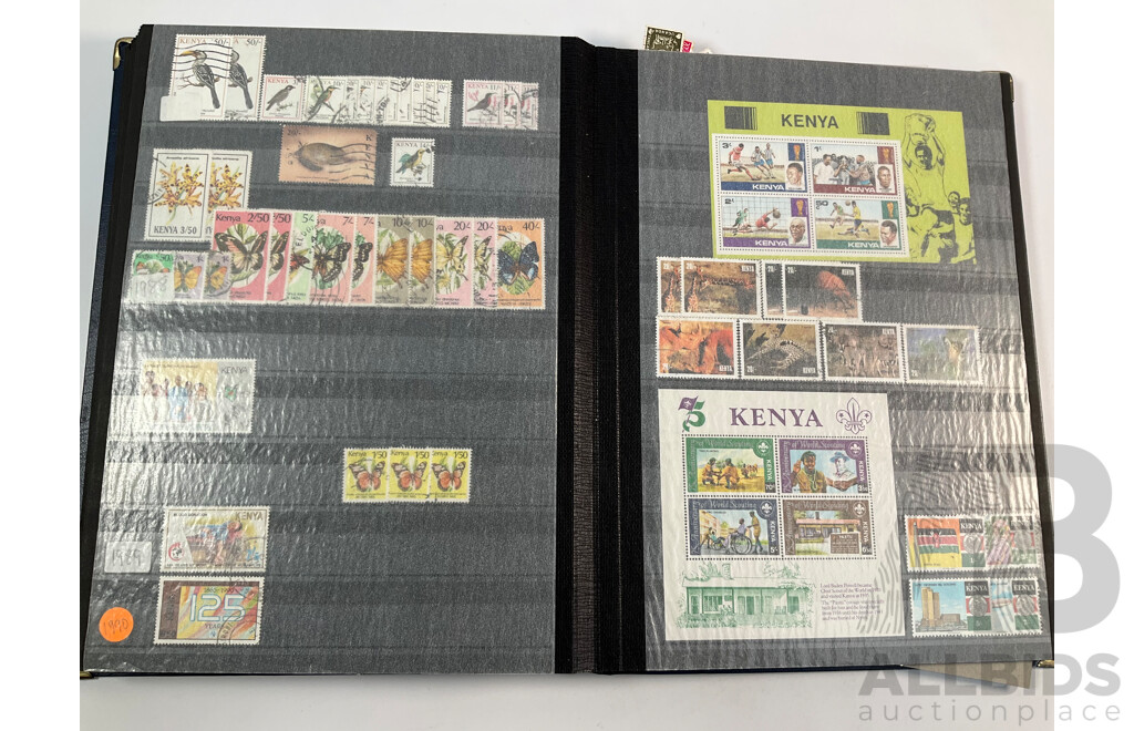 Albums of Commonwealth Mint and Cancelled Stamps Including Anguilla, Falkland Islands, Cayman Islands, Cyprus, Dominica, Kenya, Zambia, Uganda, Solomon Islands, Jamaica, Tanzania, Grenada
