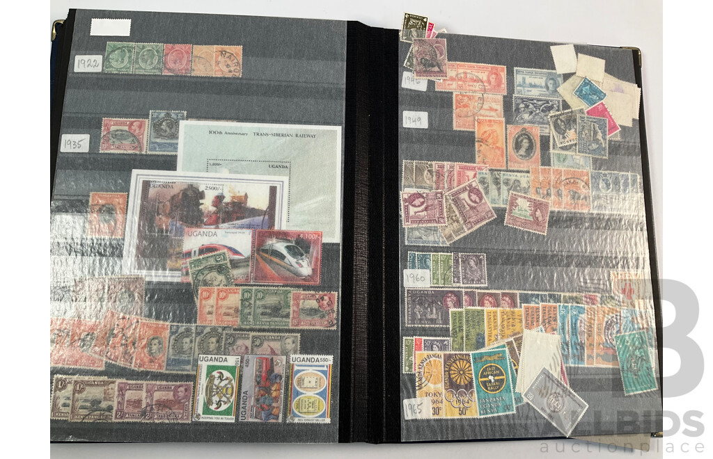 Albums of Commonwealth Mint and Cancelled Stamps Including Anguilla, Falkland Islands, Cayman Islands, Cyprus, Dominica, Kenya, Zambia, Uganda, Solomon Islands, Jamaica, Tanzania, Grenada