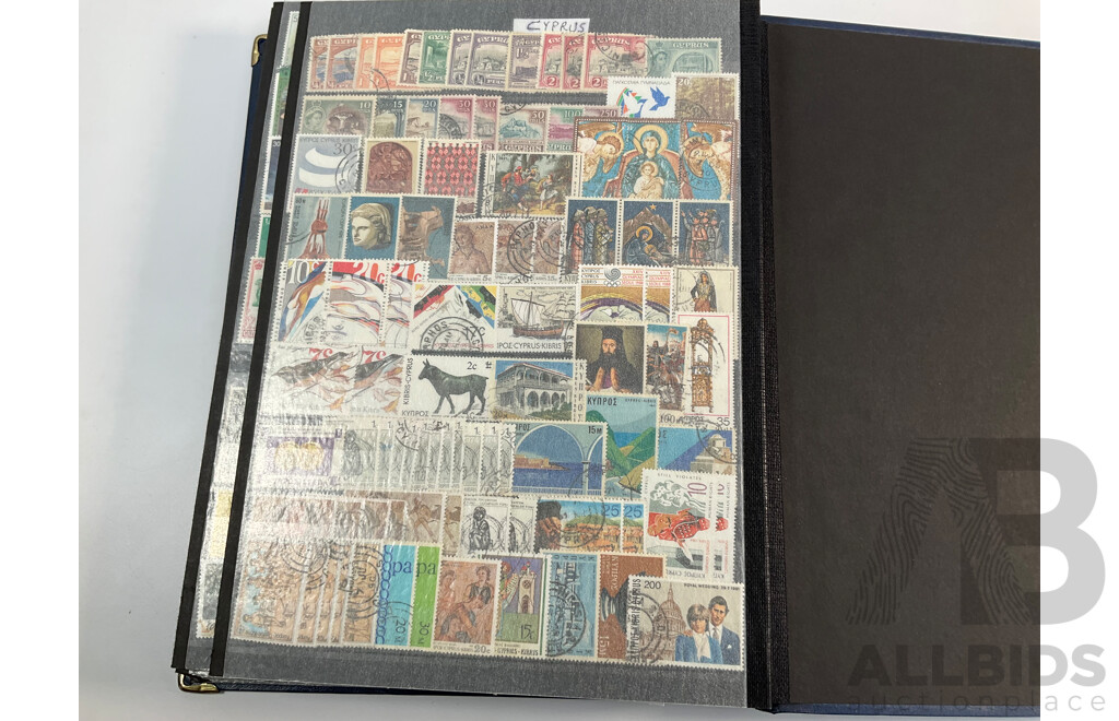 Albums of Commonwealth Mint and Cancelled Stamps Including Anguilla, Falkland Islands, Cayman Islands, Cyprus, Dominica, Kenya, Zambia, Uganda, Solomon Islands, Jamaica, Tanzania, Grenada