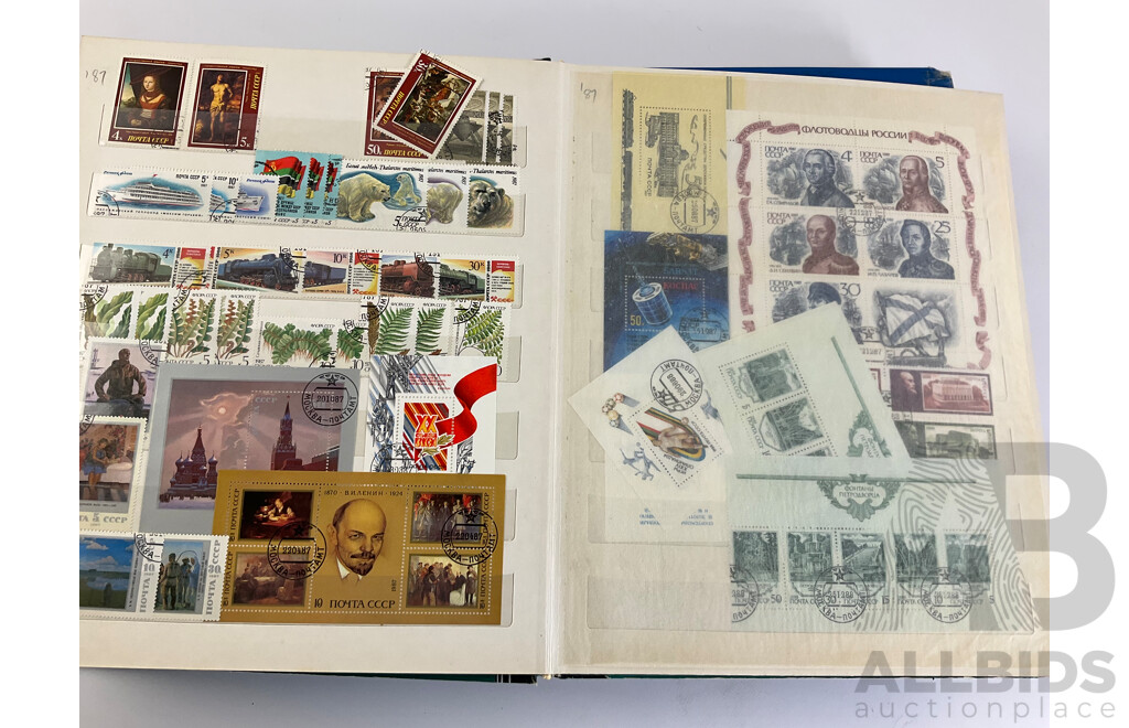 Two Albums of Russian Stamps, Examples Spanning 1875 to 1993, Including Part Sets, Mints, Mini Sheets, Multiples