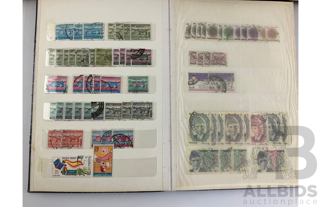 Three Albums of Vintage Stamps Including Bahrain, Kuwait, UAE, Bhutan, Pakistan, Palestine, San Marino, Over Prints, Mints