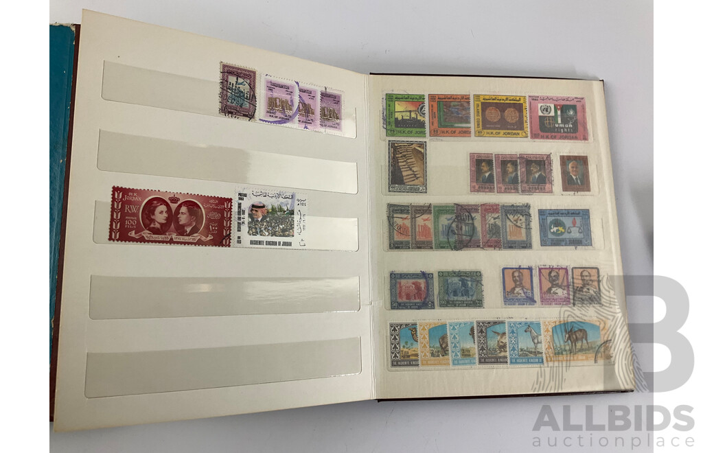 Three Albums of Vintage Stamps Including Bahrain, Kuwait, UAE, Bhutan, Pakistan, Palestine, San Marino, Over Prints, Mints