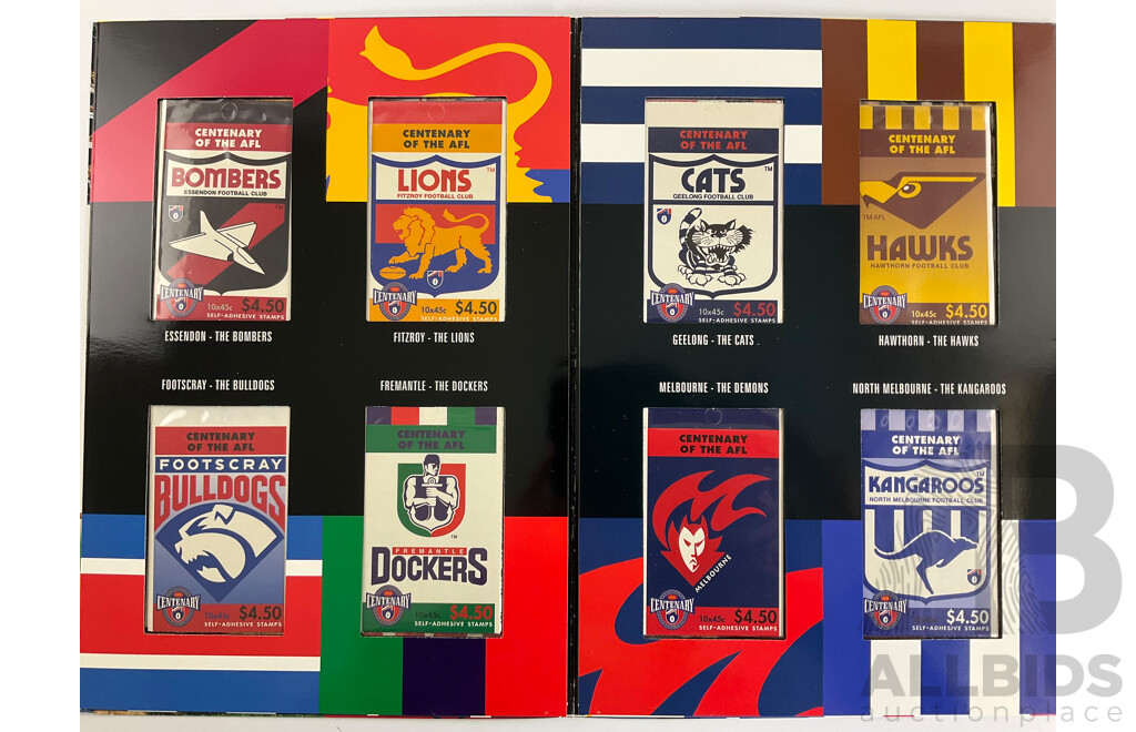 Australian 1996 AFL Centenary Stamp Booklet Collection