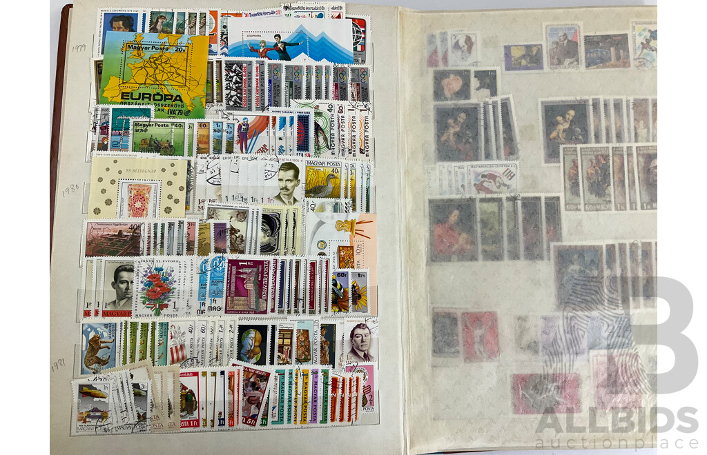 Album of Antique and Vintage Hungarian Stamps, Examples Spanning 1870's to 1990's, WW2, Part Sets, Mints
