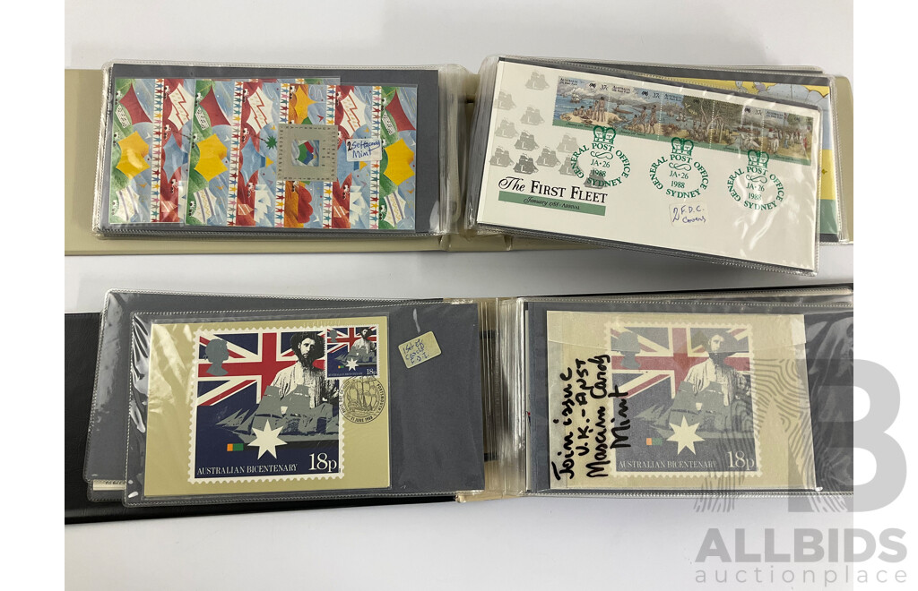 Two Albums of Australian 1987/88 Bicentennial Stamp Packs and First Day Covers