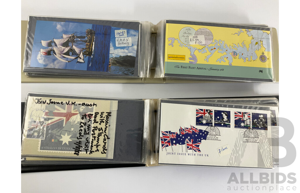 Two Albums of Australian 1987/88 Bicentennial Stamp Packs and First Day Covers