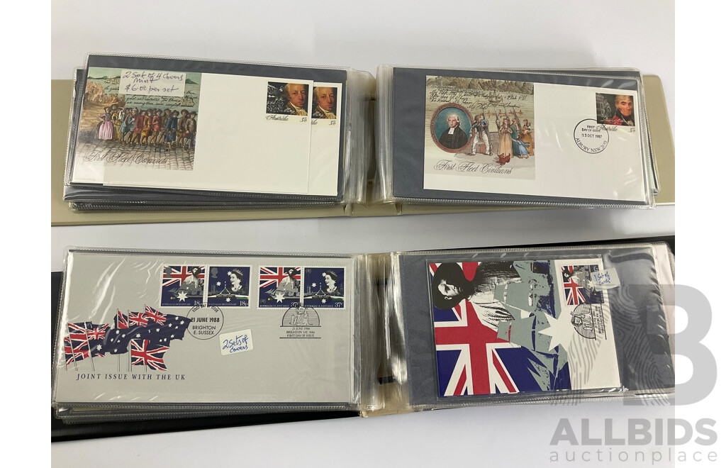 Two Albums of Australian 1987/88 Bicentennial Stamp Packs and First Day Covers