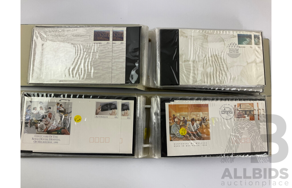 Two Albums of Australian 1989/90 First Day Covers, Many Multiples, Mints