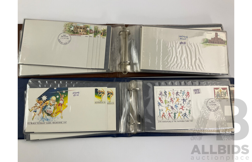 Two Albums of Australian 1987/88 First Day Covers Including Sets, Tall Ships, Organised Philately, SYDPEX 88, the Early Years