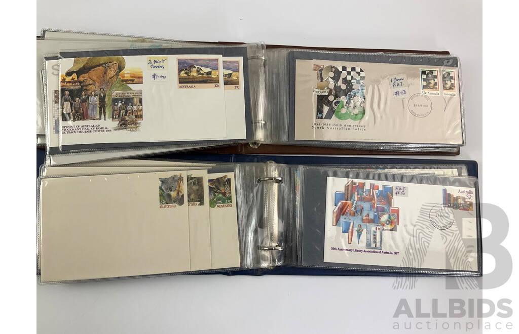 Two Albums of Australian 1987/88 First Day Covers Including Sets, Tall Ships, Organised Philately, SYDPEX 88, the Early Years