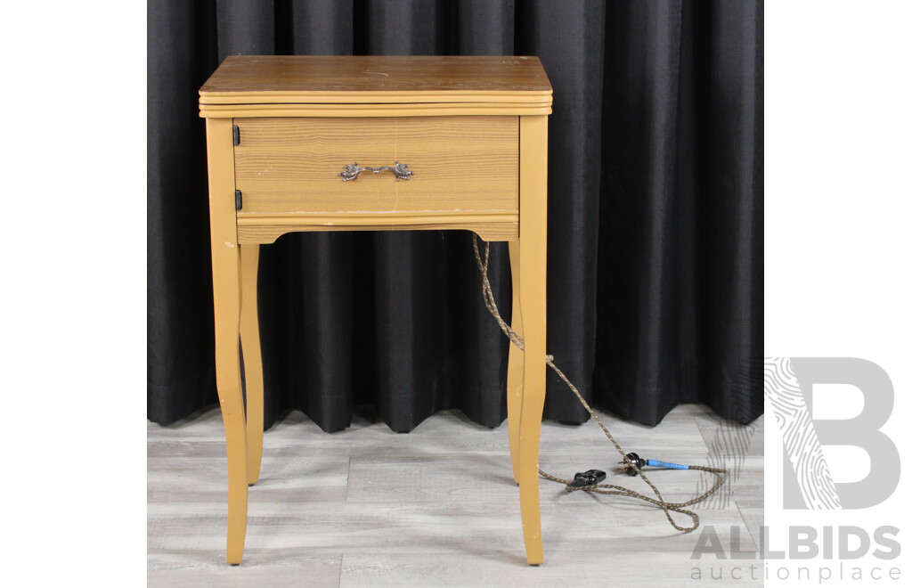 Timber Sewing Table with H.G Palmer Princess Sewing Machine