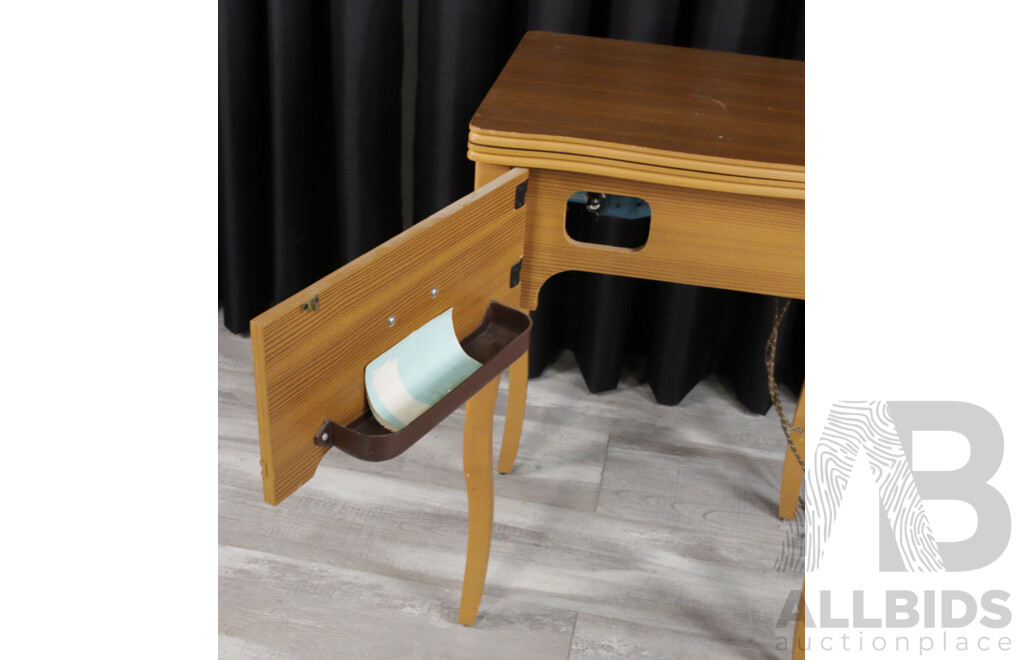 Timber Sewing Table with H.G Palmer Princess Sewing Machine