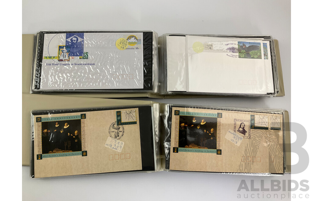 Two Albums of Australian 1991, 92, 93, 94, 95 First Day Covers Including Sets, First Flight Commemoratives, Desert Gold, Trans Australia Railway, Melbourne Zoo