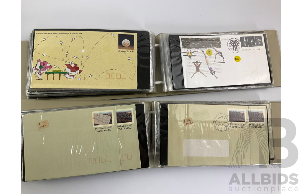Two Albums of Australian 1991, 92, 93, 94, 95 First Day Covers Including Sets, First Flight Commemoratives, Desert Gold, Trans Australia Railway, Melbourne Zoo
