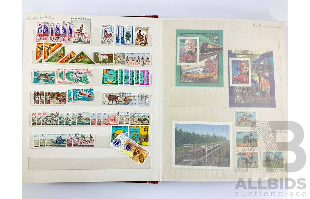 Album of French and French Colonies Stamps Including Mints, Sierra Leone, Belize, Niger, Senegal, Congo, New Hebrides