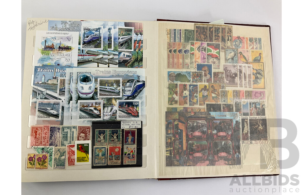 Album of French and French Colonies Stamps Including Mints, Sierra Leone, Belize, Niger, Senegal, Congo, New Hebrides