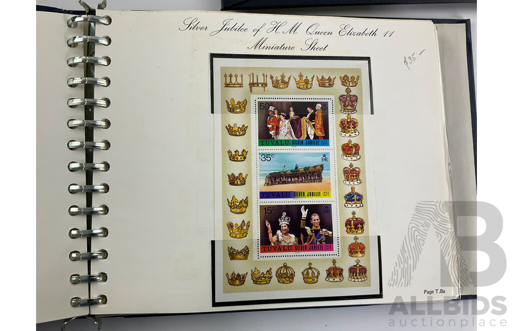 Three Albums of Tuvalu Stamp Sets, Examples Spanning 1976 to 1980's, Officials, Commemoratives with Album of Tuvalu Post Office Presentation Packs