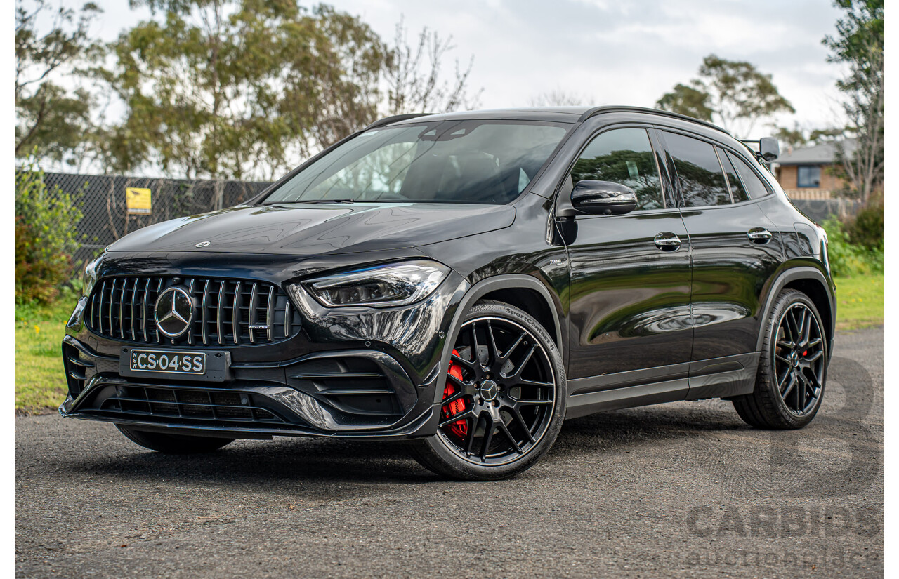 12/2020 Mercedes Benz GLA45 S AMG 4Matic+ (AWD) H247 MY21 4d Hatchback Cosmos Black Metallic Turbo 2.0L