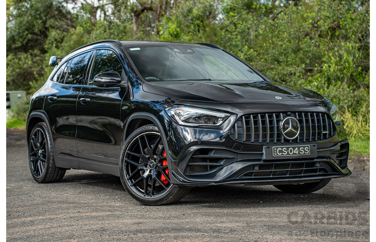12/2020 Mercedes Benz GLA45 S AMG 4Matic+ (AWD) H247 MY21 4d Hatchback Cosmos Black Metallic Turbo 2.0L