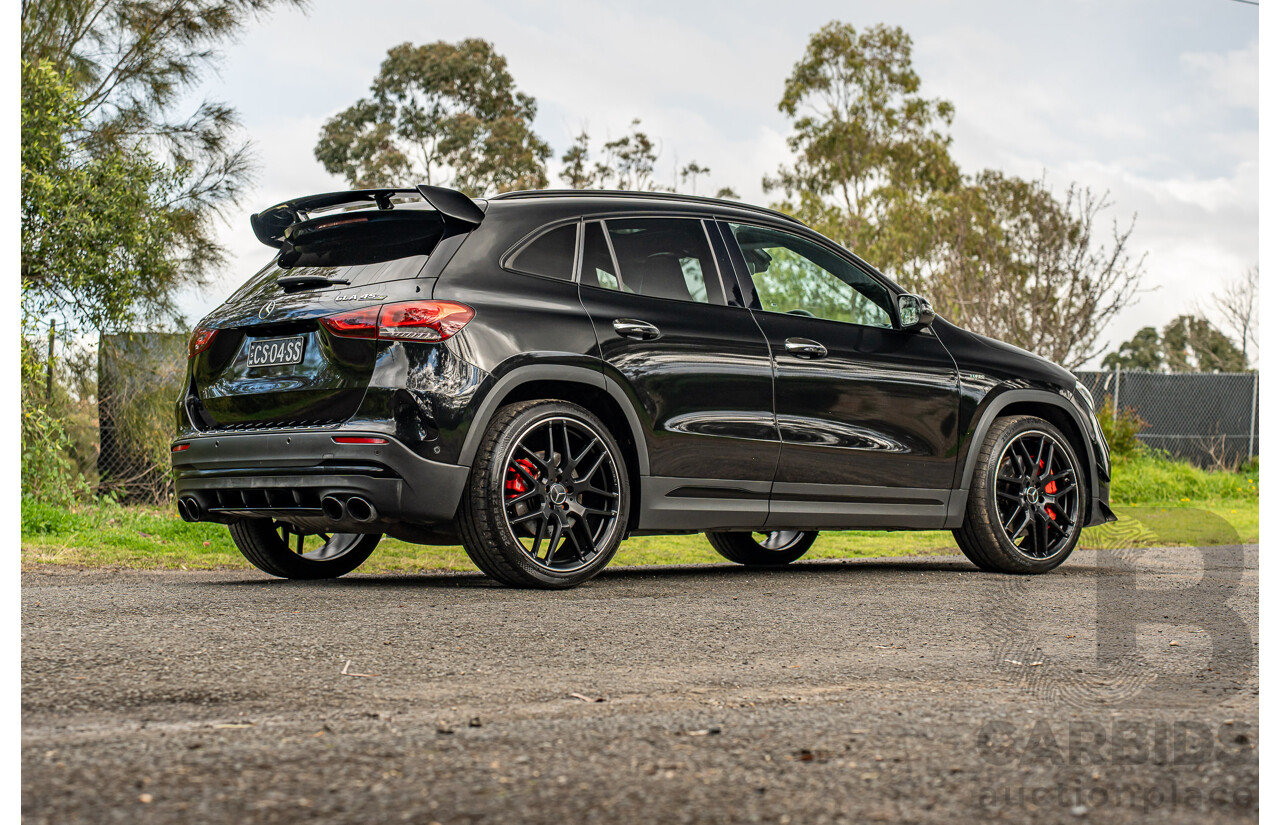 12/2020 Mercedes Benz GLA45 S AMG 4Matic+ (AWD) H247 MY21 4d Hatchback Cosmos Black Metallic Turbo 2.0L