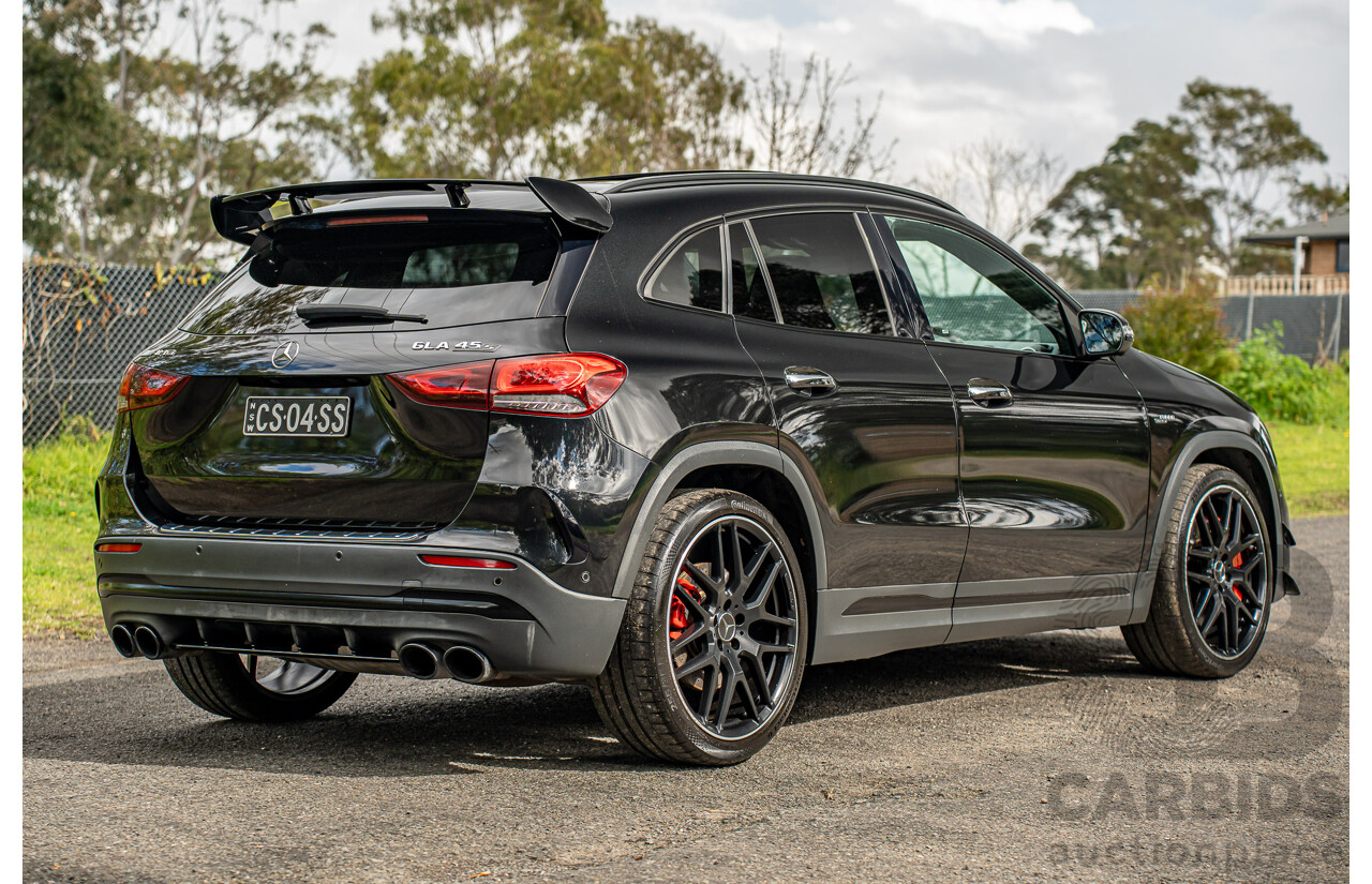 12/2020 Mercedes Benz GLA45 S AMG 4Matic+ (AWD) H247 MY21 4d Hatchback Cosmos Black Metallic Turbo 2.0L