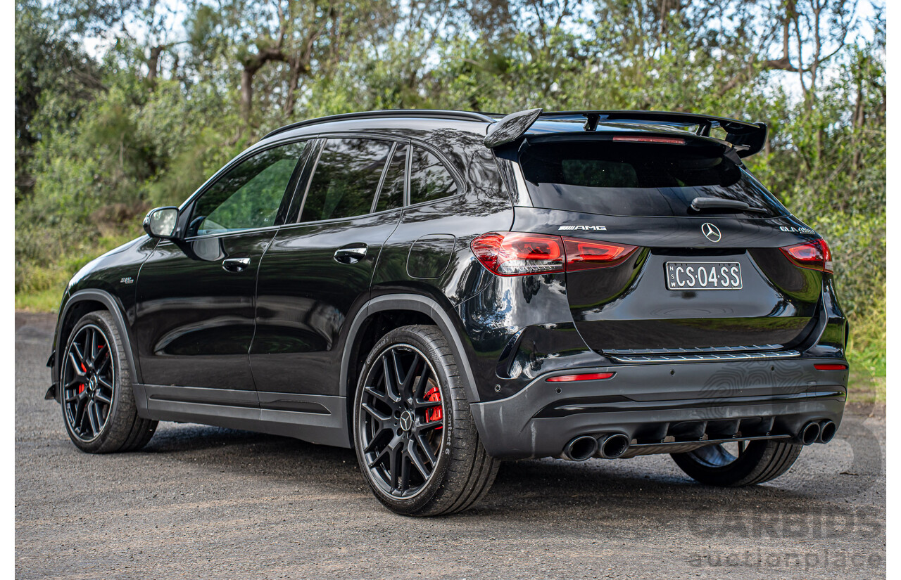 12/2020 Mercedes Benz GLA45 S AMG 4Matic+ (AWD) H247 MY21 4d Hatchback Cosmos Black Metallic Turbo 2.0L