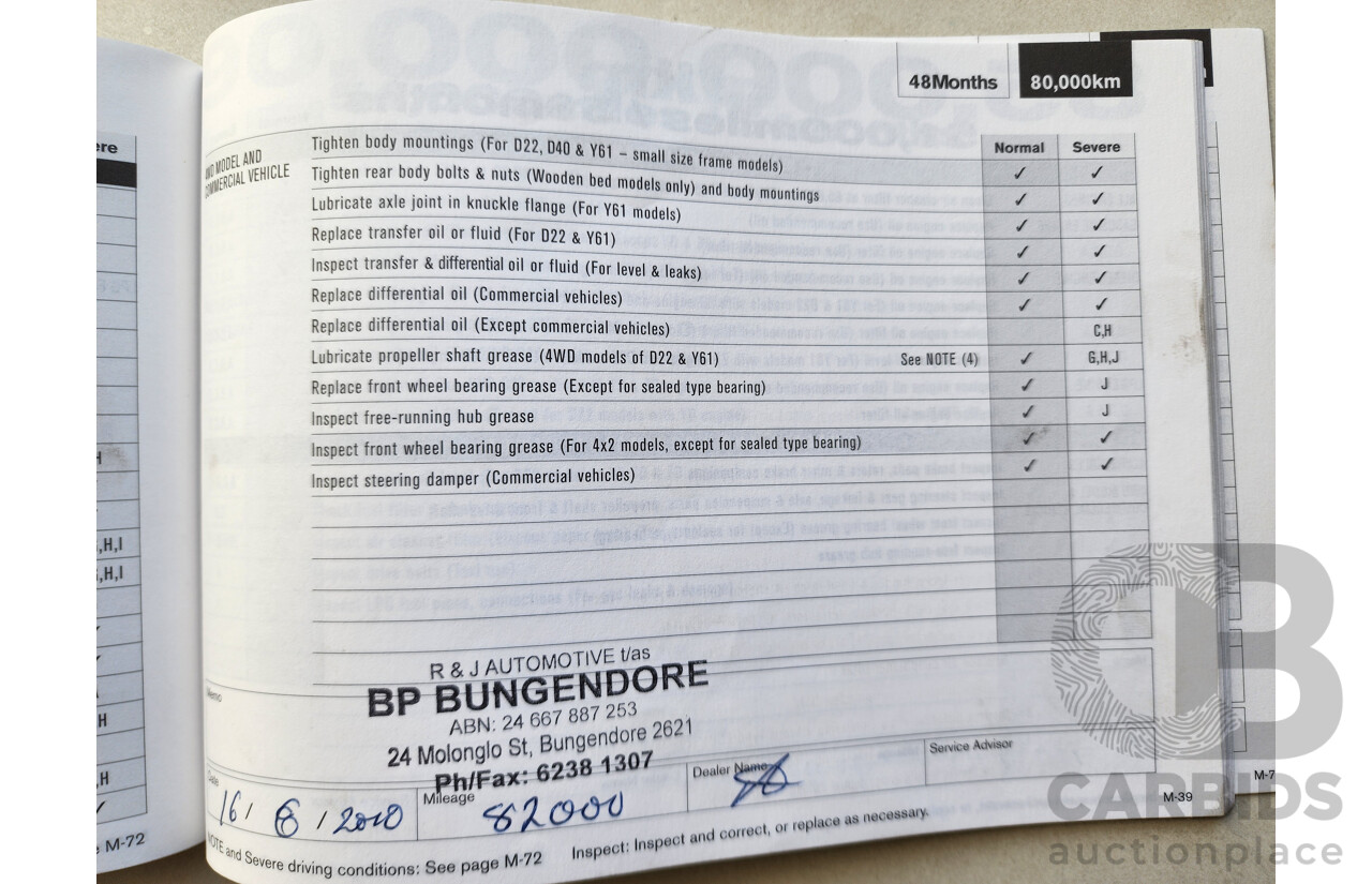 11/2007 Nissan Navara ST-X (4x4) D40 Dual Cab P/Up White 2.5L