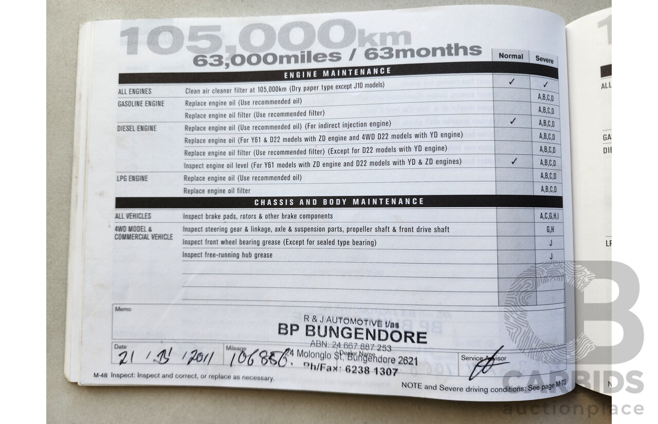 11/2007 Nissan Navara ST-X (4x4) D40 Dual Cab P/Up White 2.5L