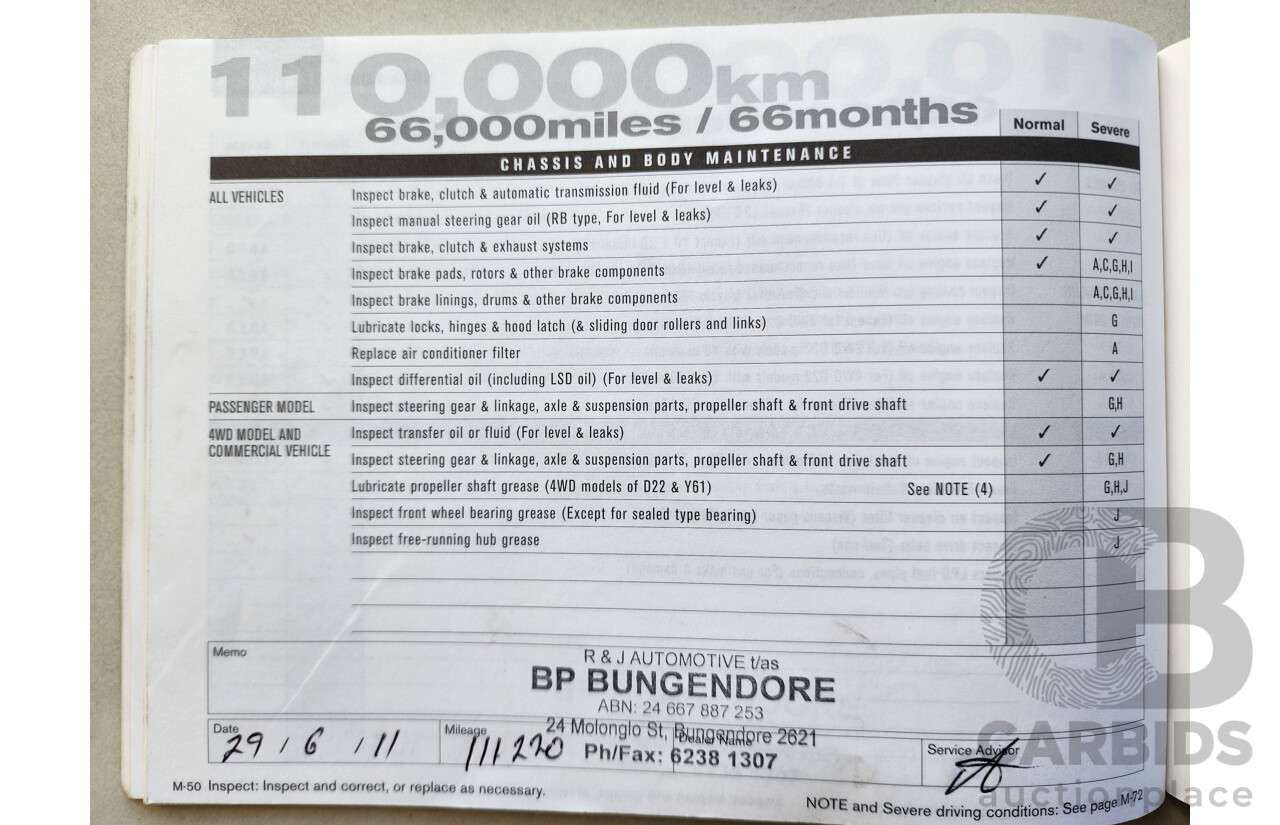 11/2007 Nissan Navara ST-X (4x4) D40 Dual Cab P/Up White 2.5L