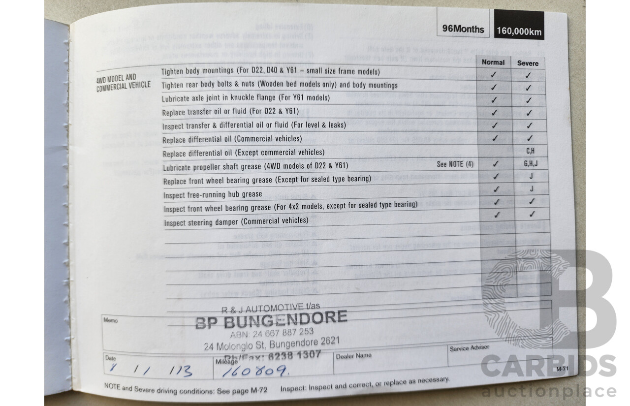 11/2007 Nissan Navara ST-X (4x4) D40 Dual Cab P/Up White 2.5L