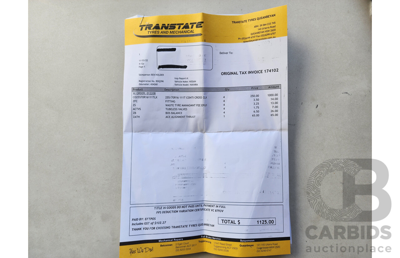 11/2007 Nissan Navara ST-X (4x4) D40 Dual Cab P/Up White 2.5L