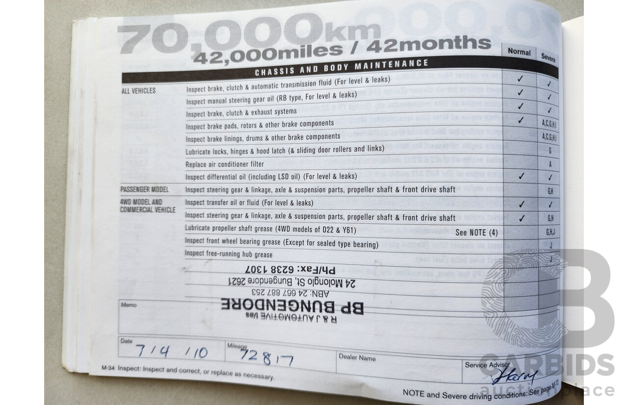 11/2007 Nissan Navara ST-X (4x4) D40 Dual Cab P/Up White 2.5L