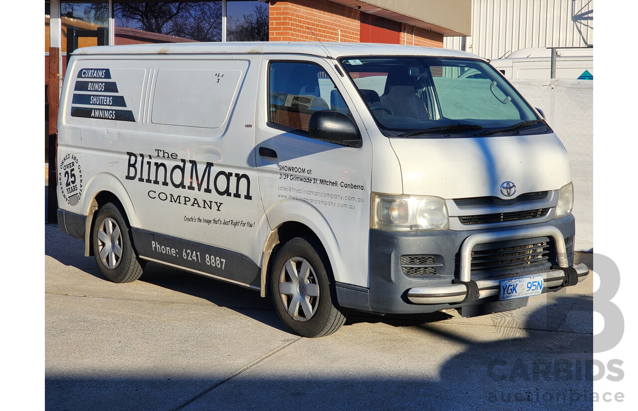 2/2009 Toyota Hiace LWB TRH201R MY07 UPGRADE 4d Van White 2.7L