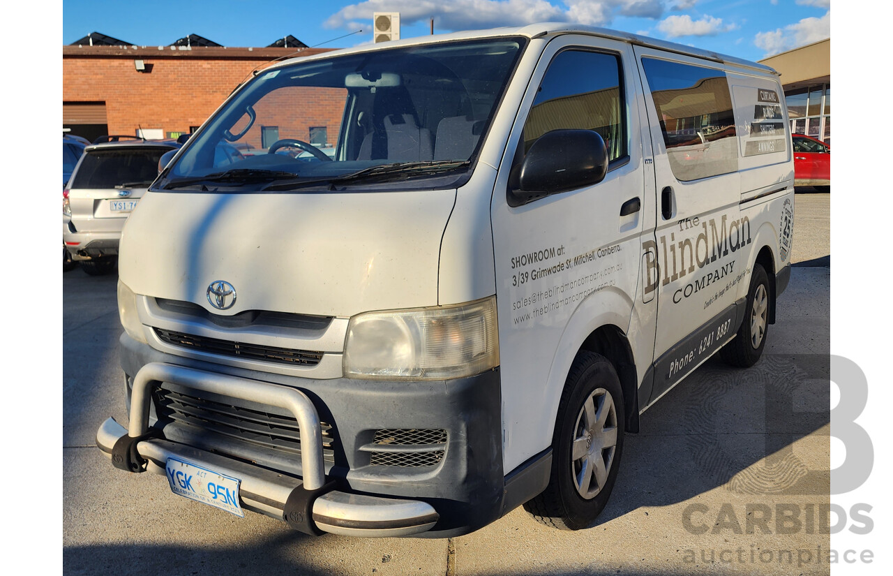 2/2009 Toyota Hiace LWB TRH201R MY07 UPGRADE 4d Van White 2.7L