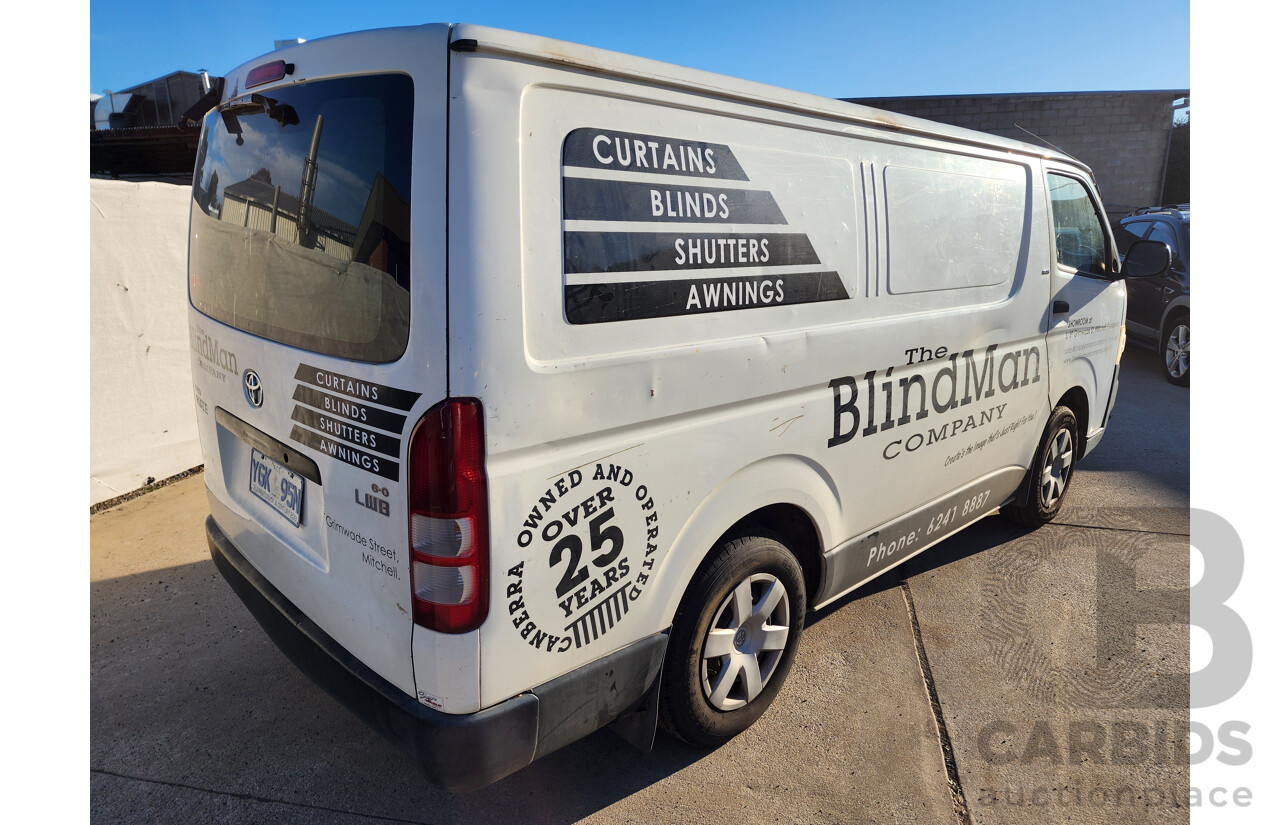 2/2009 Toyota Hiace LWB TRH201R MY07 UPGRADE 4d Van White 2.7L
