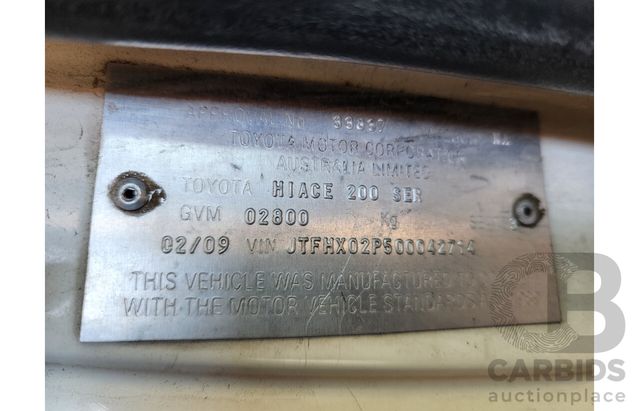 2/2009 Toyota Hiace LWB TRH201R MY07 UPGRADE 4d Van White 2.7L