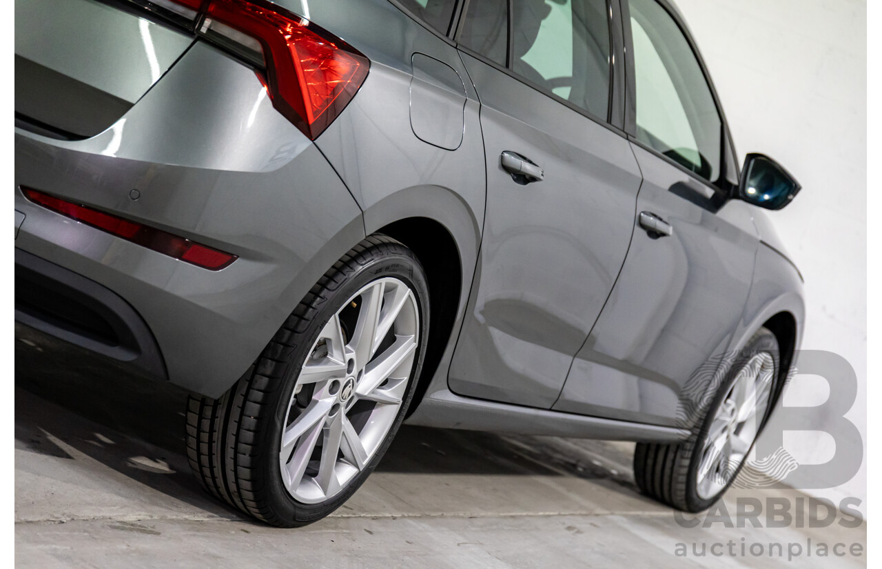 12/2023 Skoda Scala Ambition 85TSI (FWD) NW MY23.5 Update 5d Hatchback Graphite Grey Metallic Turbo 1.0L