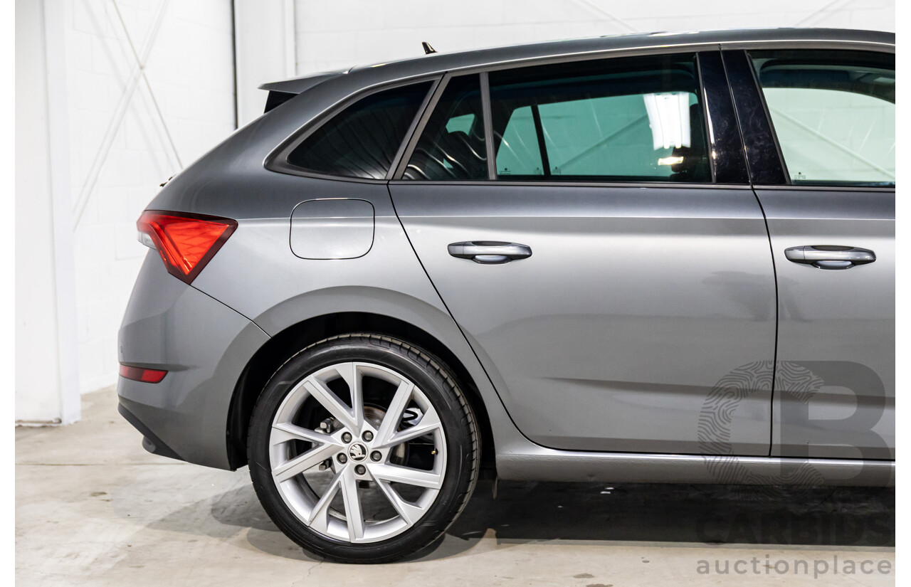 12/2023 Skoda Scala Ambition 85TSI (FWD) NW MY23.5 Update 5d Hatchback Graphite Grey Metallic Turbo 1.0L