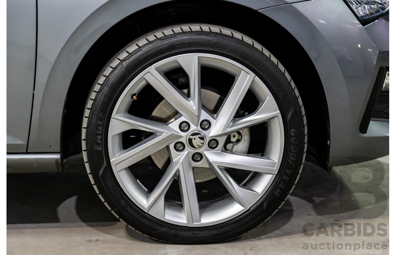 12/2023 Skoda Scala Ambition 85TSI (FWD) NW MY23.5 Update 5d Hatchback Graphite Grey Metallic Turbo 1.0L