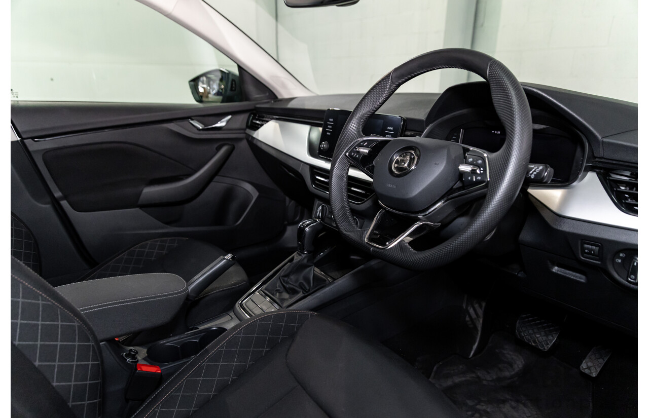 12/2023 Skoda Scala Ambition 85TSI (FWD) NW MY23.5 Update 5d Hatchback Graphite Grey Metallic Turbo 1.0L